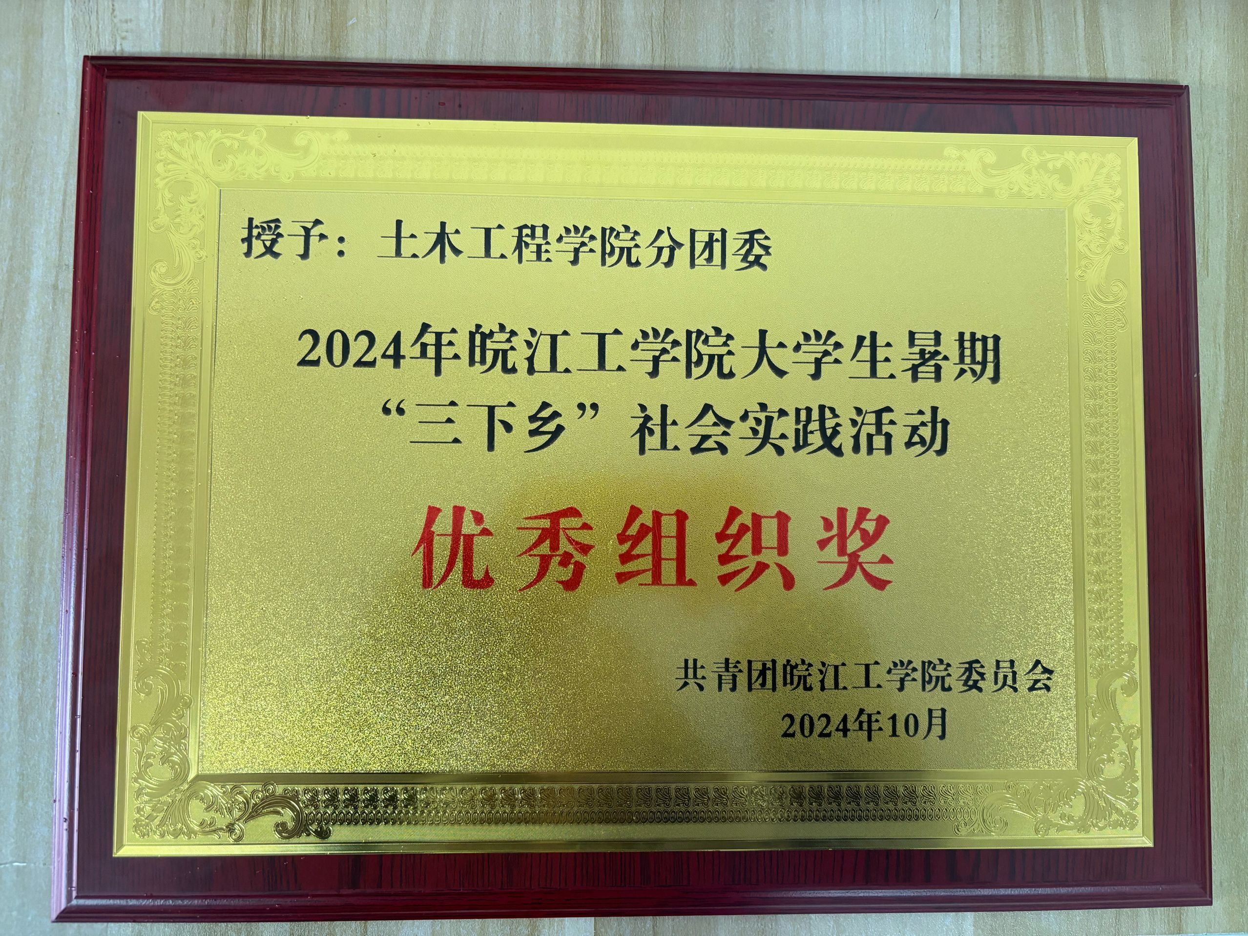<strong>土木工程学院分团委荣获2024年beat365英国官方网站大学生暑期“三下乡”优秀组织奖</strong>